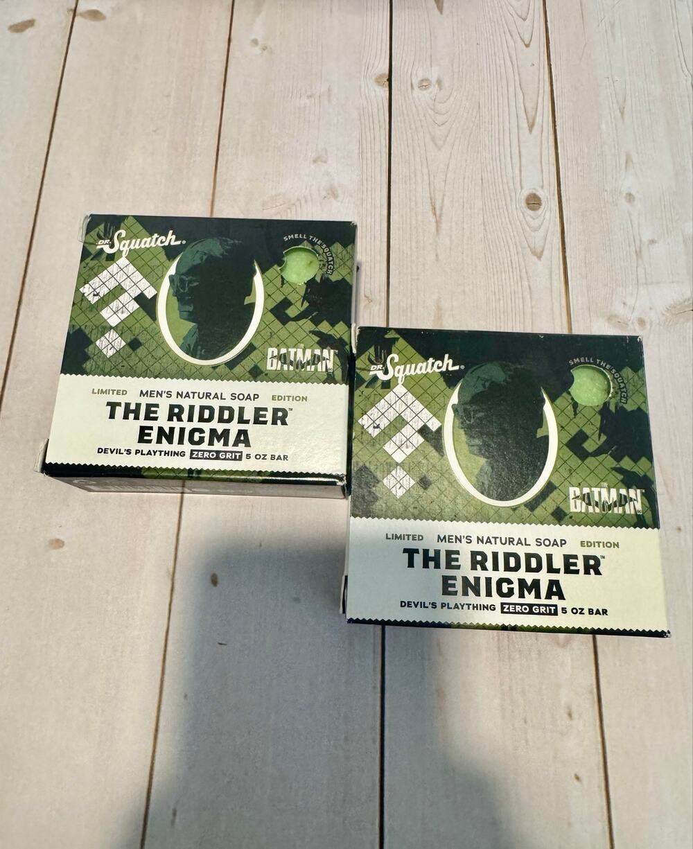Lot: 2 Dr. Squatch Limited Edition "The Riddler Enigma" Men's Natural Soap Bars
